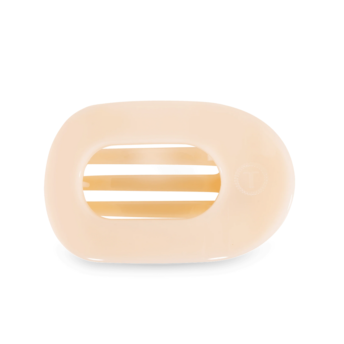 Almond Beige Large Flat Round Hair Clip