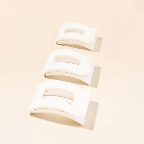 Coconut White Small Flat Rectangle Hair Clip