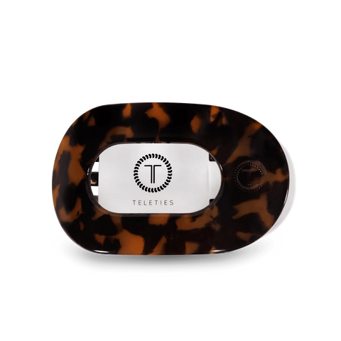 Tortoise Small Flat Round Hair Clip