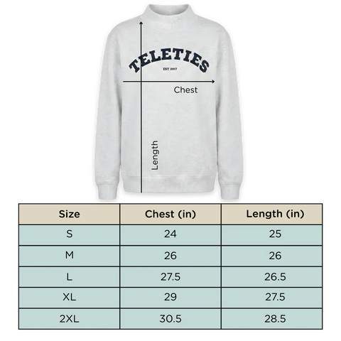 TELETIES Varsity Mockneck - Small
