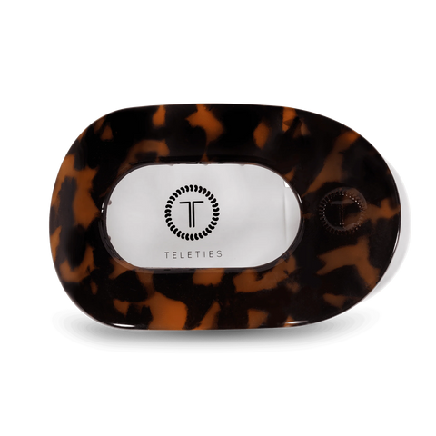 Tortoise Large Flat Round Hair Clip