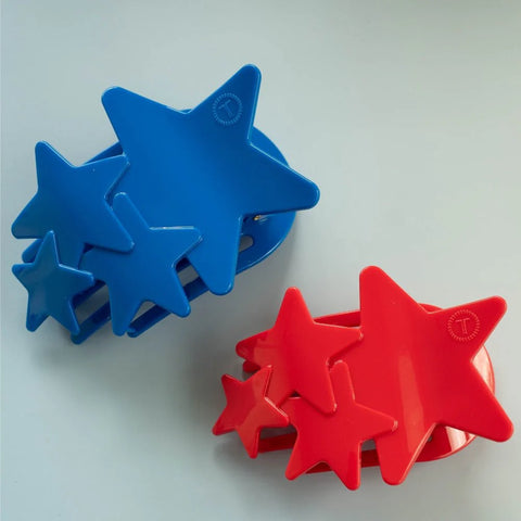 Blue Shooting Star Large Flat Hair Clip