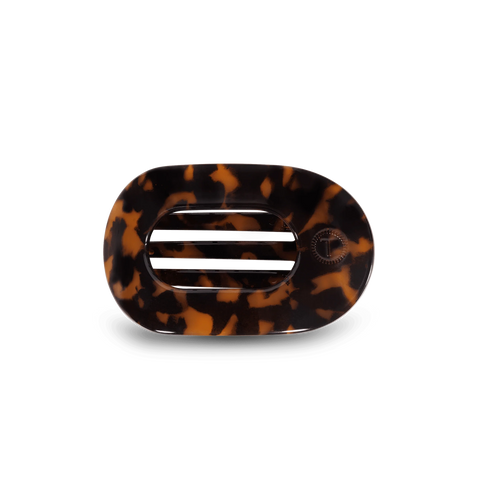 Tortoise Small Flat Round Hair Clip