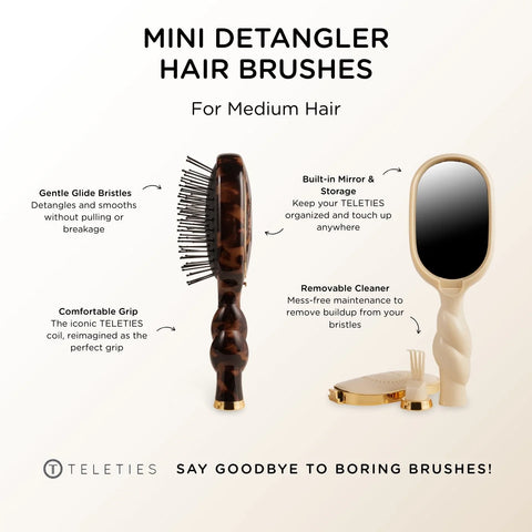 Mini Detangler Hair Brush for Medium Hair - Jet Black