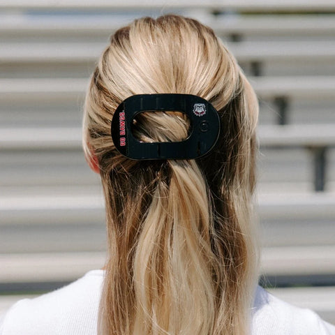 Go Dawgs! Medium Flat Round Hair Clip
